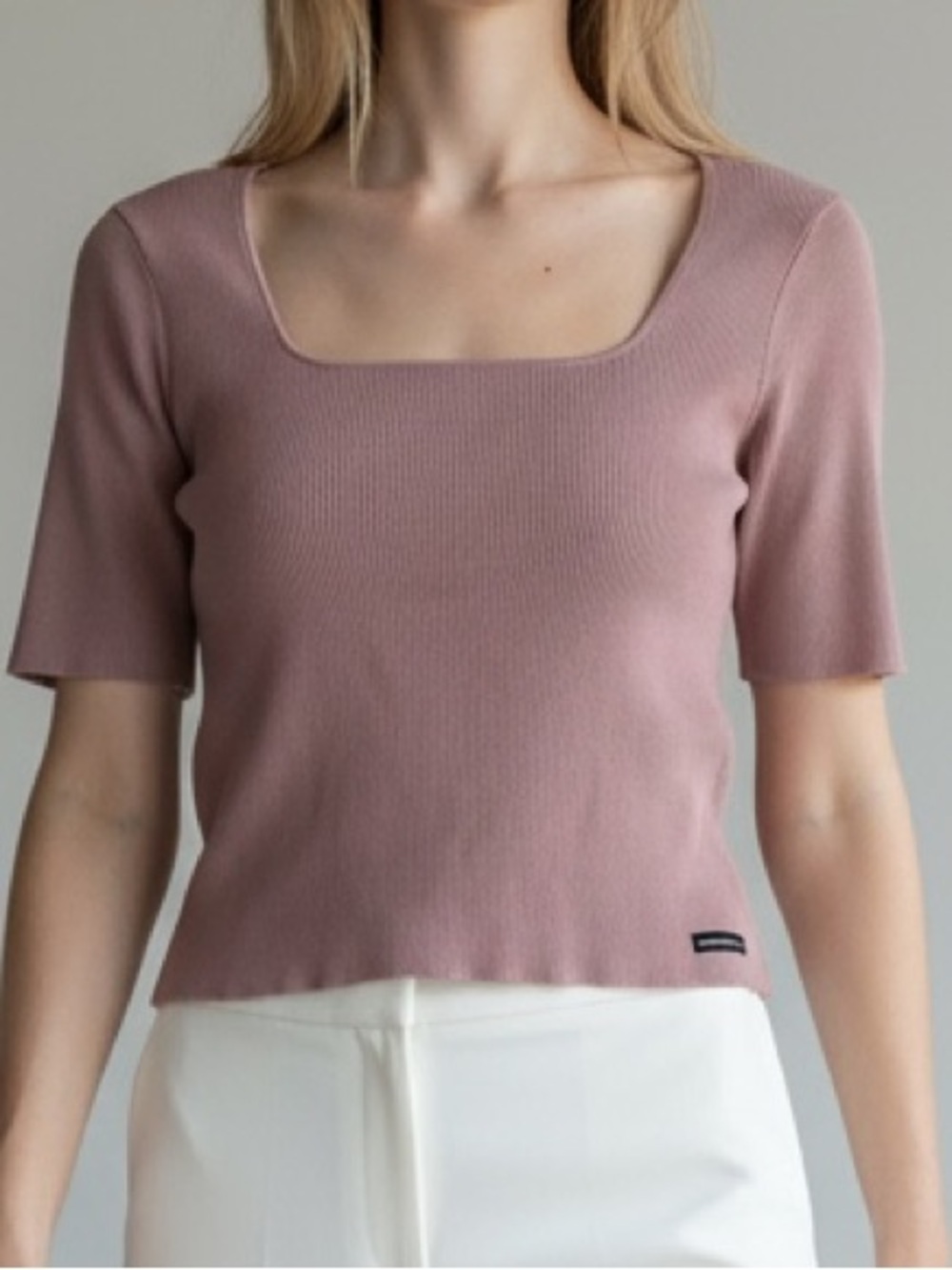 Calvin Klein Jeans Square-Neck Ribbed Crop Top sz XL
